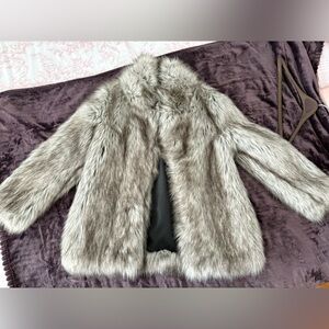Betsey Johnson Women's Faux Fur Teddy Jacket - Gray